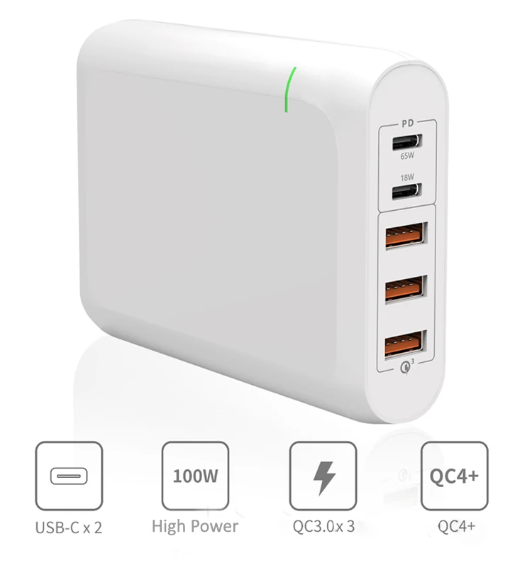 Best Selling 100w 110w 120w PD 3.0 QC3.0 Desktop Portable Fast Charging Adapter Multiport Laptop Charger 100w Usb-c Adapter