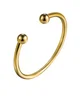 925 Sterling Silver 18K Gold Plated Two Ball Open Ring for Women