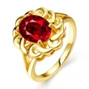 2018 new style Ruby design flower shape big red stone ring