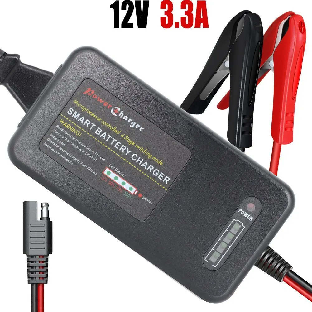 6V/12V Smart Battery Charger Maintainer 2A 4A Fully Automatic 10-Stage Trickle Charger for Automotive Car Motorcycle Lawn Mower Marine Boat RV ATV AGM Lead Acid Battery Deep Cycle Battery Charger 
