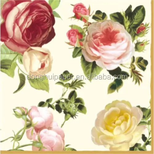 fiori tecnica di decoupage 33 x 33 cm fai da te 20 tovaglioli con rose inglesi vintage
