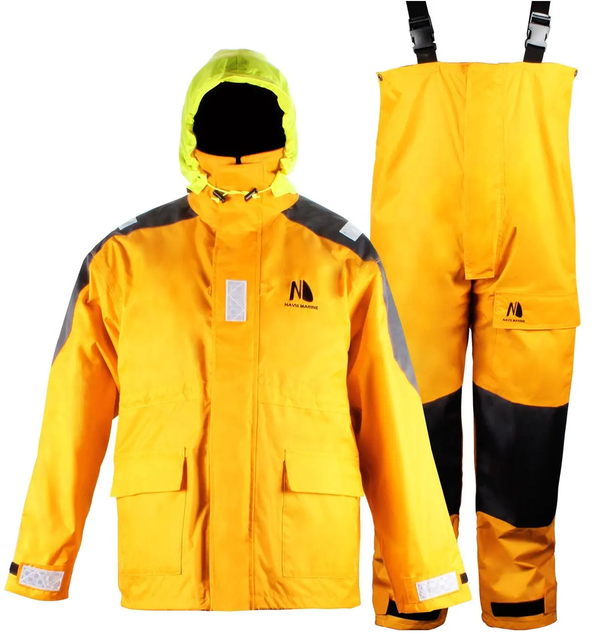 Navis Marine Offshore Sailing Jacket Bib Pants for Men Fishing Rain Suit Foul Weather Gear PRO Breathable