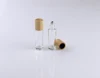 15 ml roller ball perfume bottle with bamboo lid bamboo cap empty roll on transparent glass bottle