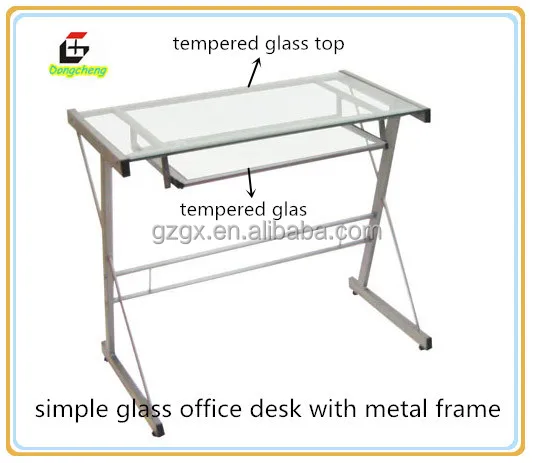 Computer Desk Factory Directly Sale Cheap Tempered Glass Desk In