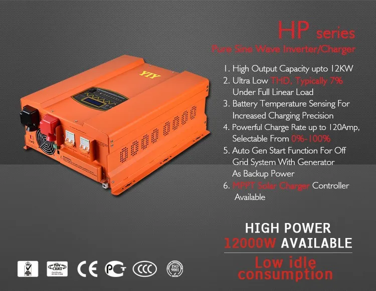 8000w 24v 48v Hybrid Inverter With Lithium Battery 110v 220v Dual