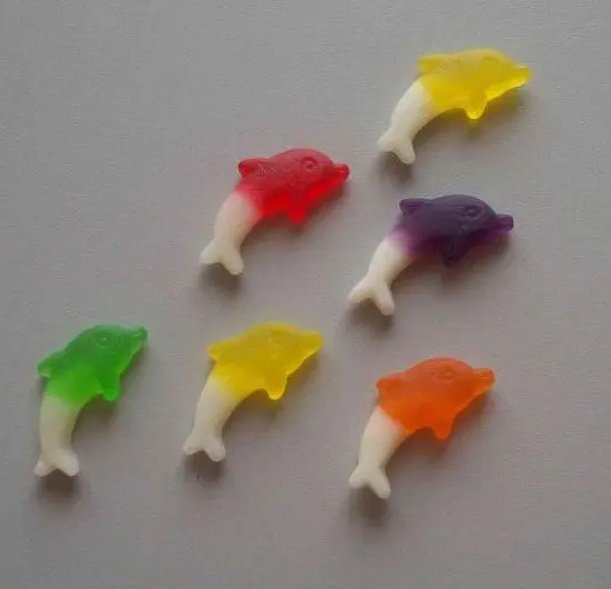 Dolphin shaped soft candy