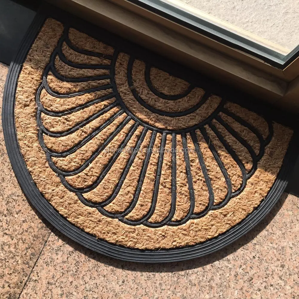 Half Circle Round Rubber Coir Doormat Bsci Audited Buy Rubber Coir