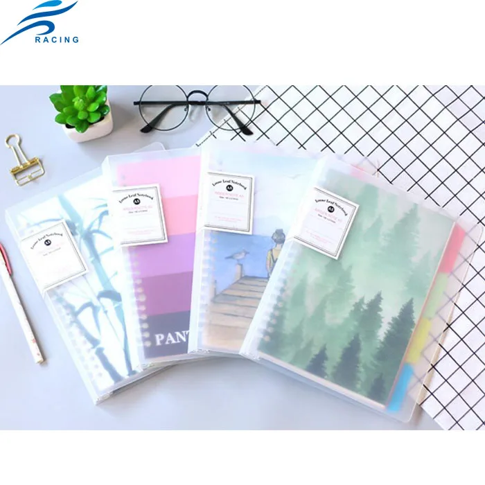 Ecofriendly Reclaimed Material Clear Plastic Cover Spiral Notebook For