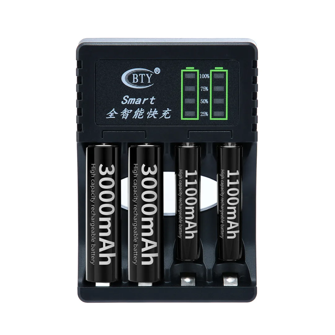 4 Slots Led Battery Charger For Aa/aaa Ni-mh/ni-cd Rechargeable Battery