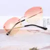 vintage italy design rimless glasses one piece sunglasses