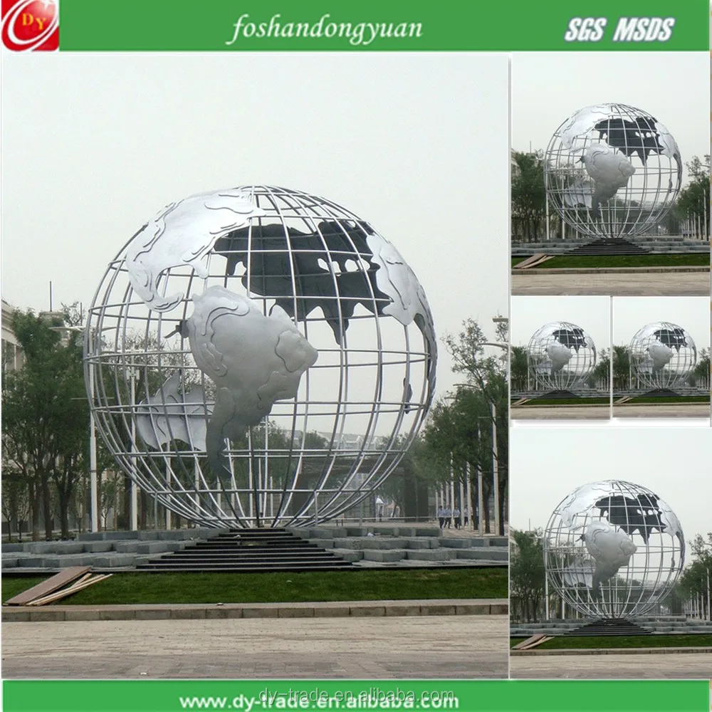 3000mm Large Stainless Steel World Map Globe/Wrought Art Ball