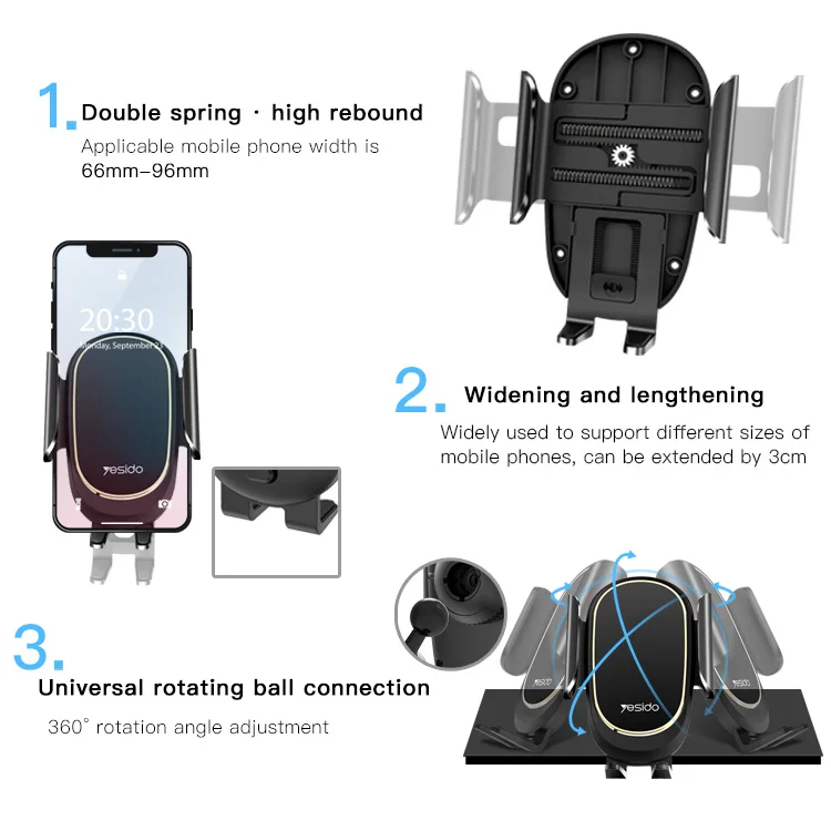 Newest Arrival 360 Angle Adjustable Car Phone Mount Stand 4 - 7 Inch Car Holder Mobile Phone