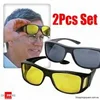 2pcs polarized day night glasses/ HD Vision Wrap Around Sunglasses