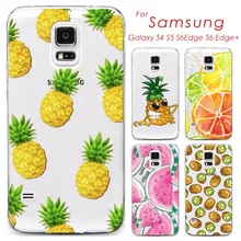 Phone Case Cover For Samsung Galaxy S4 S5 S6 S6Edge S6Edge+ Ultra Soft TPU Transparent Fruit Pineapple Lemon Watermelon Cover