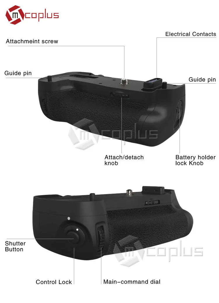 Mcoplus Vertical Multi Power Battery Grip Build-in 2.4G Wireless Control Grip for Nikon D750, Replacement MB-D16