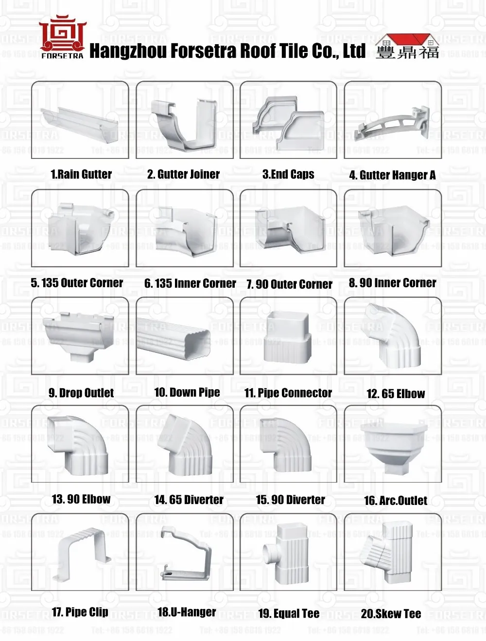 Kenya Hotsales Colored Pvc Roofing Gutter Square Gutter And Downspout Roof Gutter Philippines