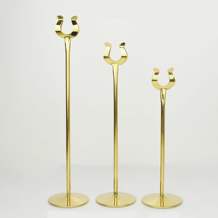 China Wholesale Metal Table Recipe Menu Wedding Gold Place Card Holder