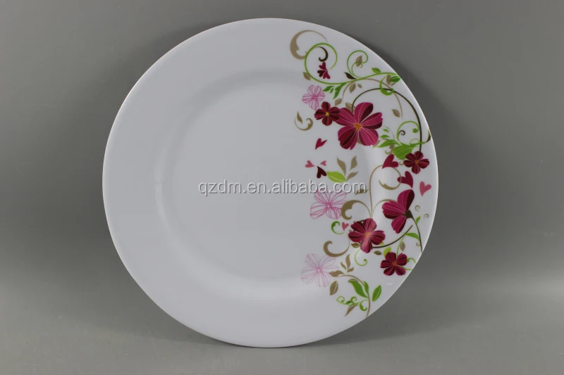 FDA LFGB Melamine dinner plate Flower Print 8"