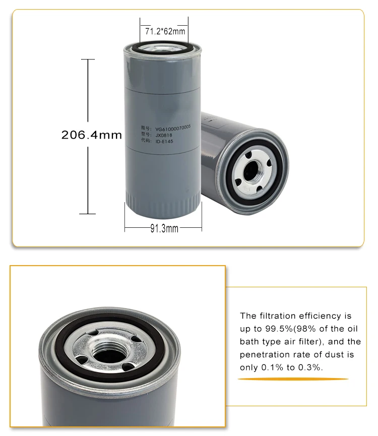 Heavy Truck Filter Element Jx0818 Spin On Filter Oil Filter For Engine ...