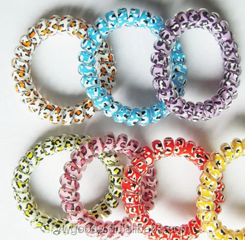 Cute Colorful Spiral Phone Line Hair Tie Elastic Bands Plastic Cute Colorful Spiral Phone Line Hair Tie Elastic Bands Plastic Ties