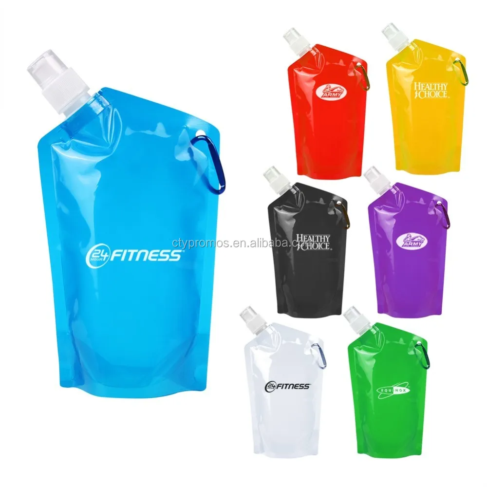 Bpa Free Reusable Collapsible Sports Water Drink Pouch Water Bottle Bag