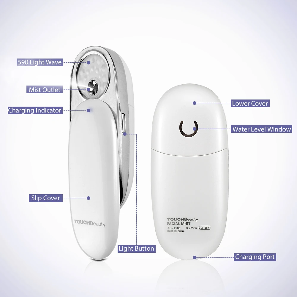 TOUCHBeauty TB-1185 Portable MIni Face Moisturizing Hydrating Mist with Yellow Light Humidifier Hand Facial Steamer