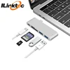Ilinktec 5 in 1 Type C Hub to USB 3.0 Hub Splitter Adapter Power Port SD/TF Card Reader OTG Combo Converter for Macbook