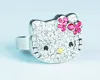 Wholesale Fashion cute with drill hello Kitty ring