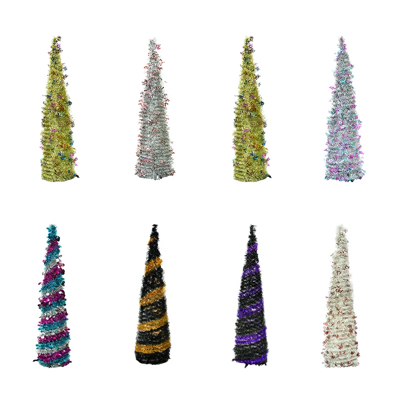 7ft pre lit snow flocked pop up christmas tree with light
