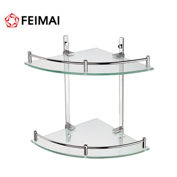 double glass shelf for bathroom