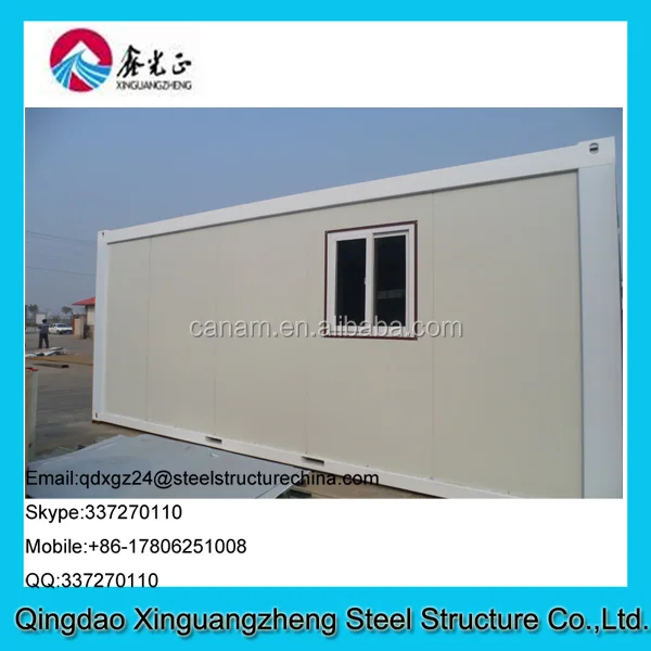 20ft flat pack sandwich panel frame and flat roof container house