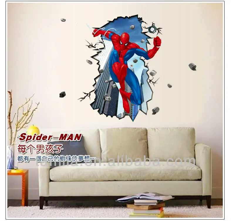 Pegatinas De Pared Decorativas De Spider-man - Buy Dawanda Hogar Decoración  De Pared Pegatinas De Pared 3d,Pegatinas De Pared Desmontables,Pegatinas De  Pared Para Niños Product on 