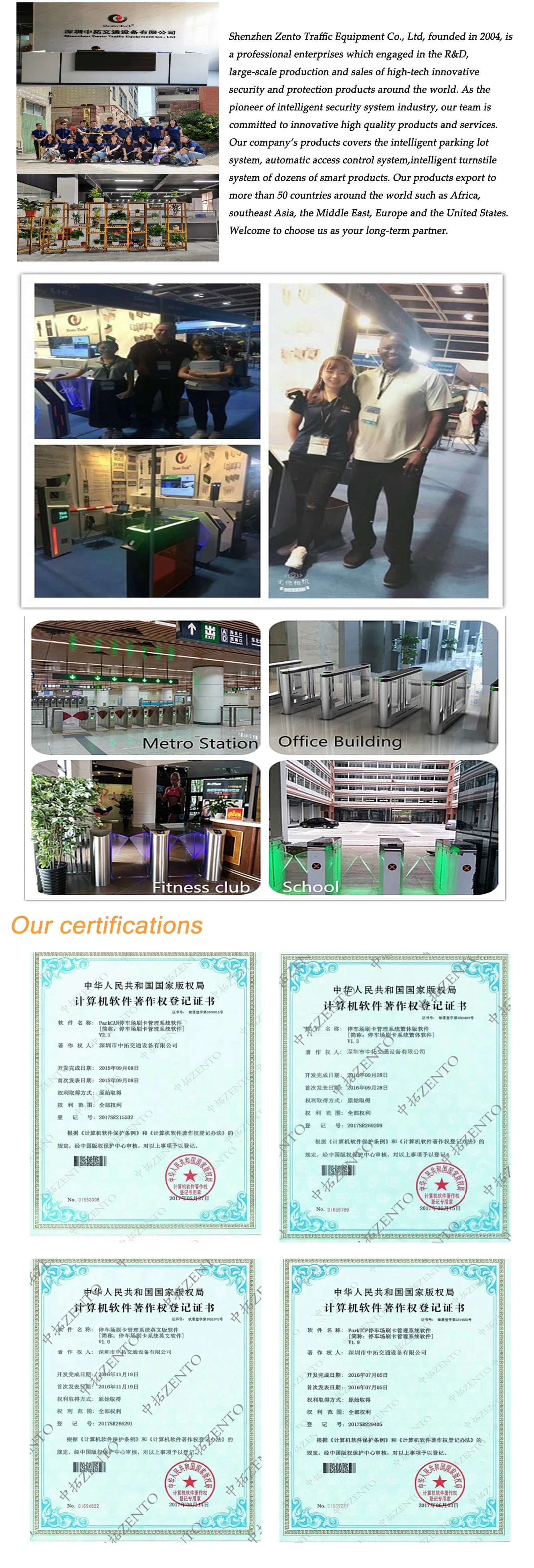 ZENTO Access Control System  Pedestrian Safety Full height sliding Turnstile Security  Barriers