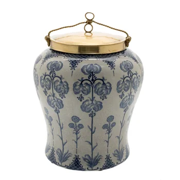 Luxury Antique Chinese Bule And White Hand Painting Ceramic Ginger Luxury Antique Chinese Bule And White