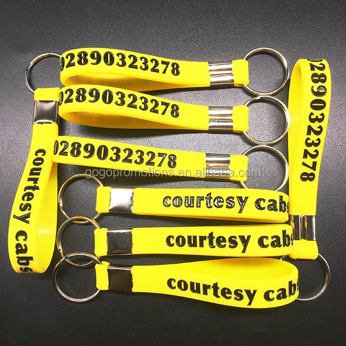 Best Seller Silicone Bracelet Key Ring,100 Silicone Wristband Keychain