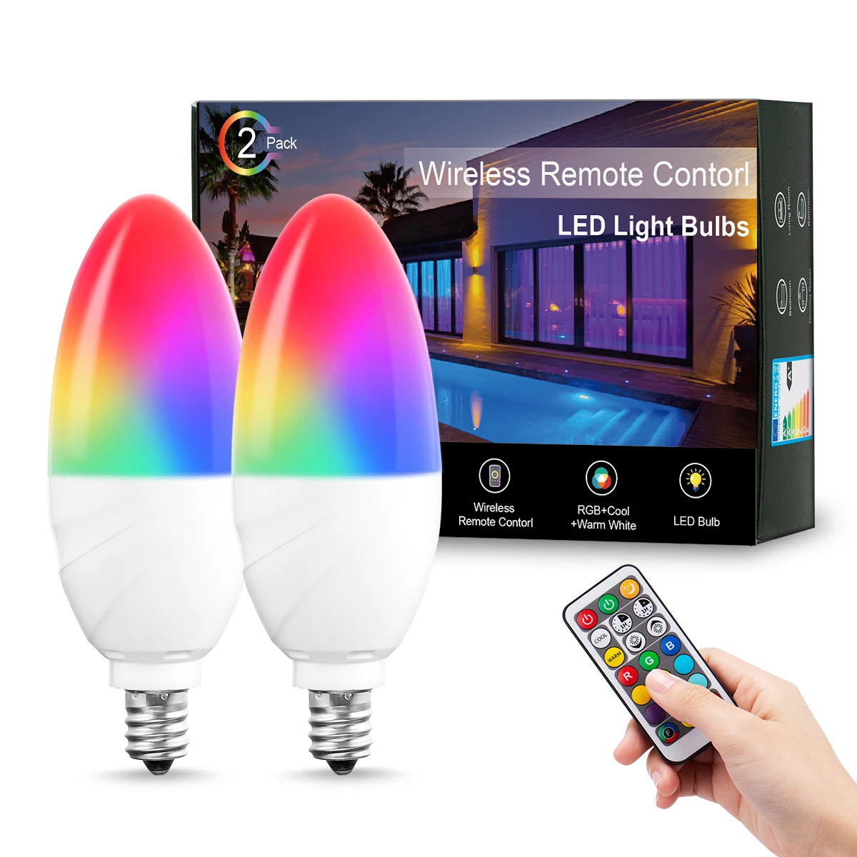 Rgbw Bulbs With Remote Control 5w E12 E14 Candelabra Color Rgbw Bulbs With Remote Control 5w E12