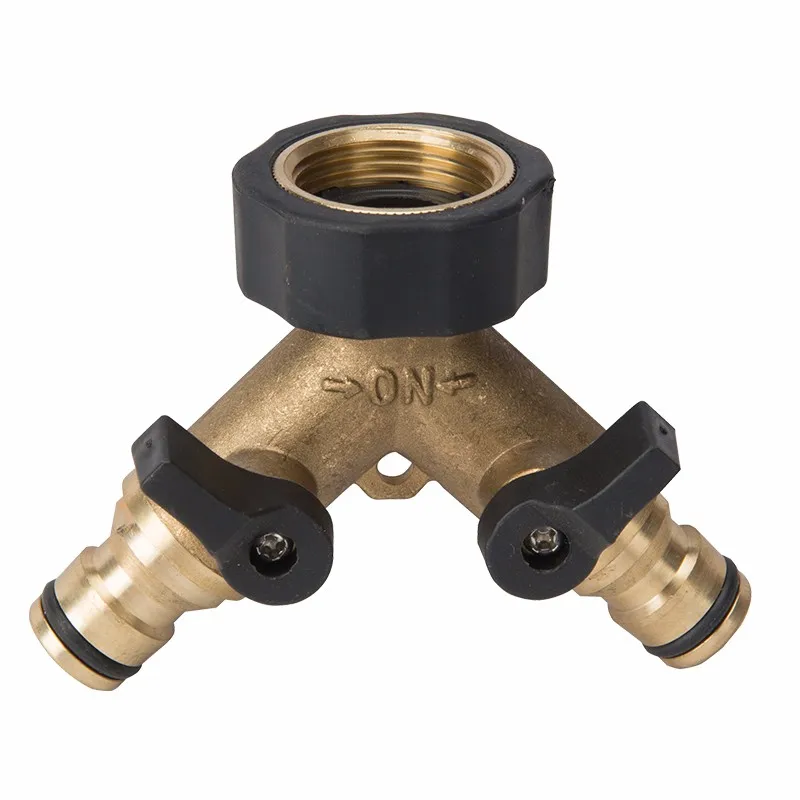 Brass Hose Pipe Tool 2 Way Connector 2 Way Tap Garden Hoses Pipes