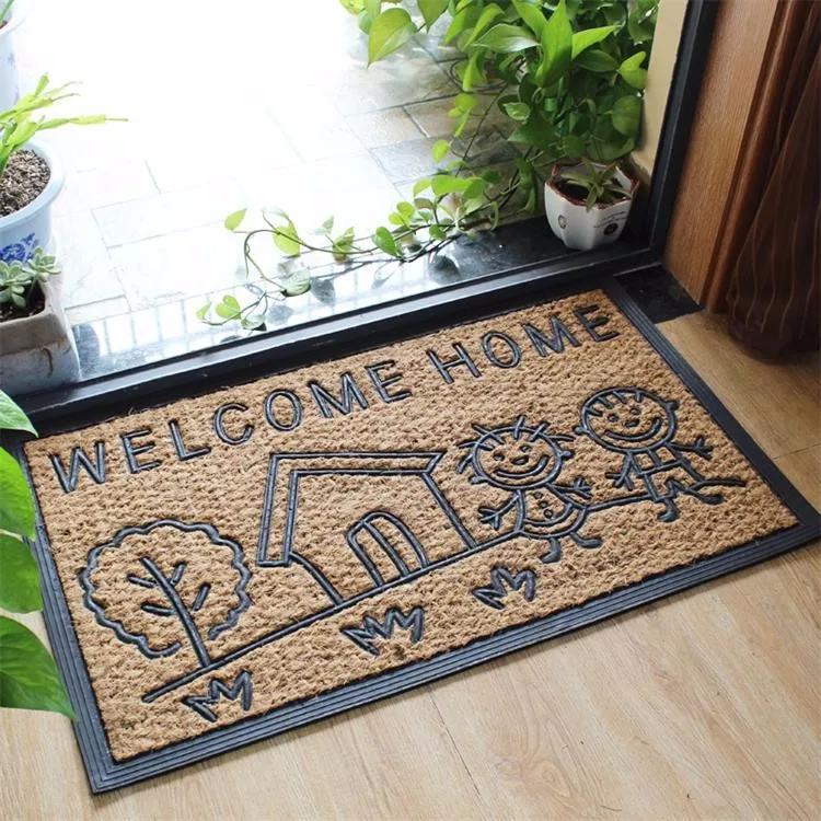 Nature Coir And Rubber Molded Brush Home Door Mats Natural Rubber Molded Brush Home Door Mats
