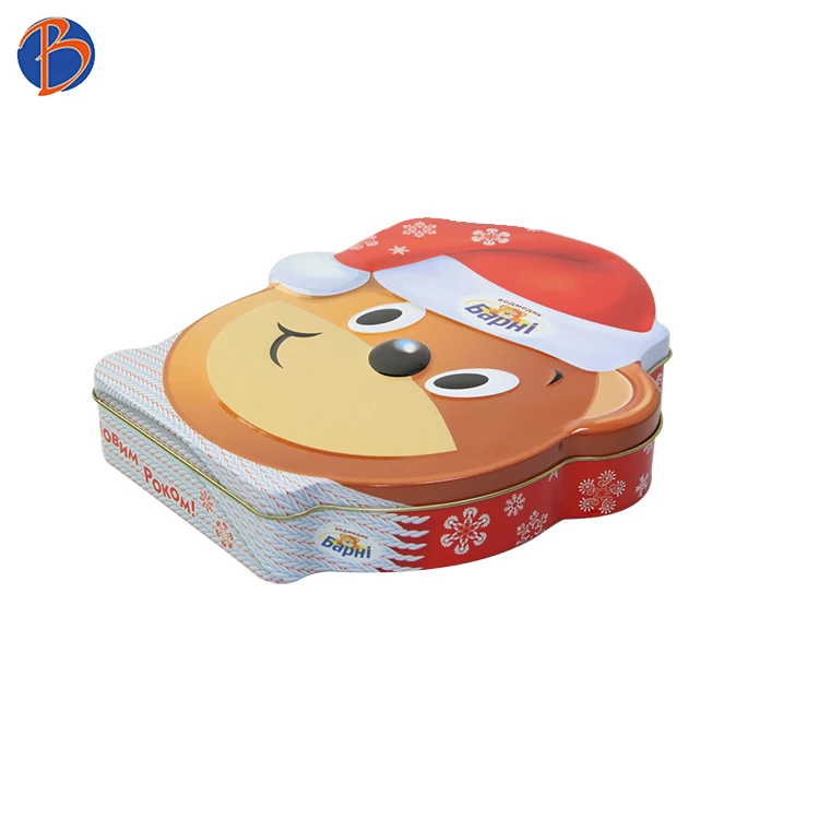 Bodenda bear shape cookies packaging box customized empty cans food grade tin metal  cans