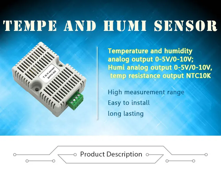 RS485 Analog Output Temp Module 0-5V 0-10V Humidity Temperature Sensor with OEM & ODM Support Plastic Material