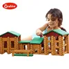 children toys new 2016 design 382pcs prefabricated dollhouse Primitve Tribe Log Set Prefab Wooden House