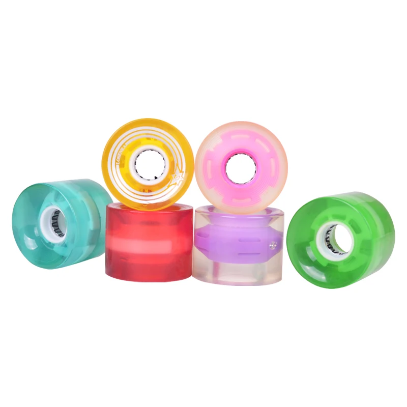 colorful cheap 78A 60mm LED light up flash skateboard wheels