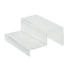 Factory Wholesale High Transparent Combination of Life 2 Tier Shoe Makeup Organizer Display Stand Shelf 2 Step Acrylic Riser