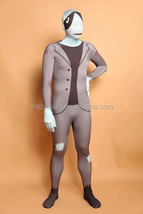 unisex adult gray slender man second skin zentai suits cosplay dress - Halloween Costume Slender Man unisex adult gray slender man second skin zentai suits cosplay dress - Halloween Costume Slender Man
