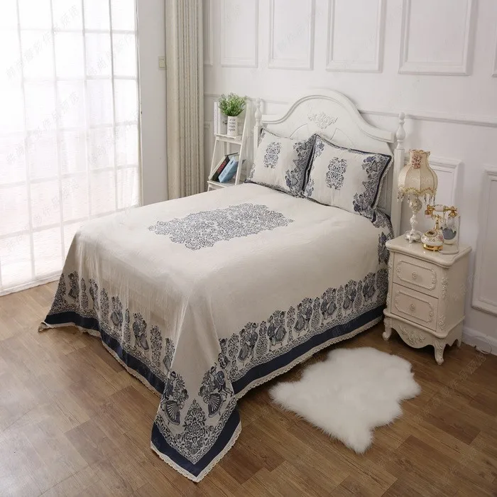 European Bedroom Pure Linen Bedding Hotel Bed Sheets Linen Bed Cover
