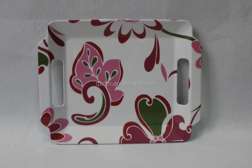 10 Inch Melamine Serving Trays With 2 Handles