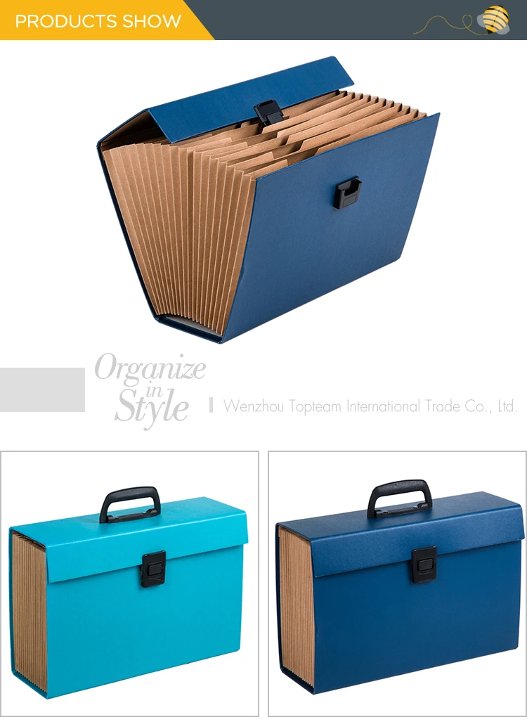 Topteam School A4 Cardboard Matt File Folder Expanding Boxes With