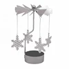 Custom New Event And Party Decoration Christmas Rotating Stone Tea Light Metal Candle Holder