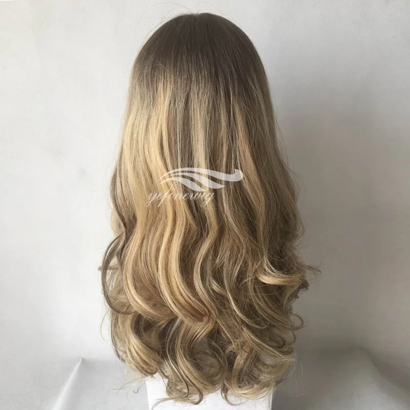 long dark blonde wig