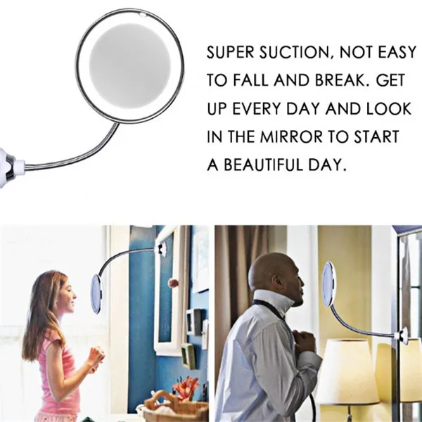 New Flexible Mirror That Rotates 360 Degrees Gooseneck 10x Magnifying